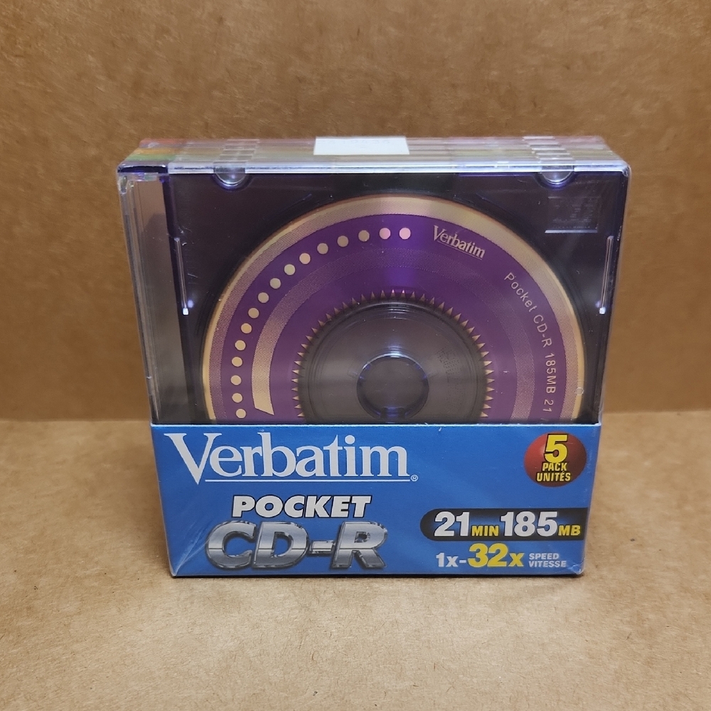 ***SALE 3 for $25*** Verbatim Pocket CD-R 5 Pack New Sealed